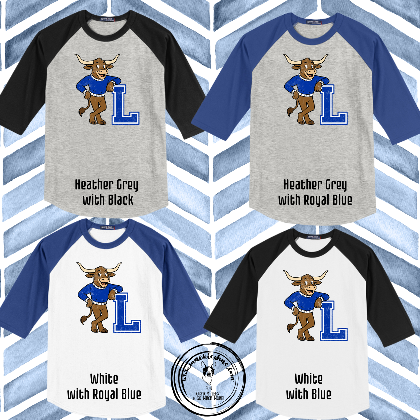 Chisholm Trail- L Longhorn 3/4 Sleeve Raglan Jersey