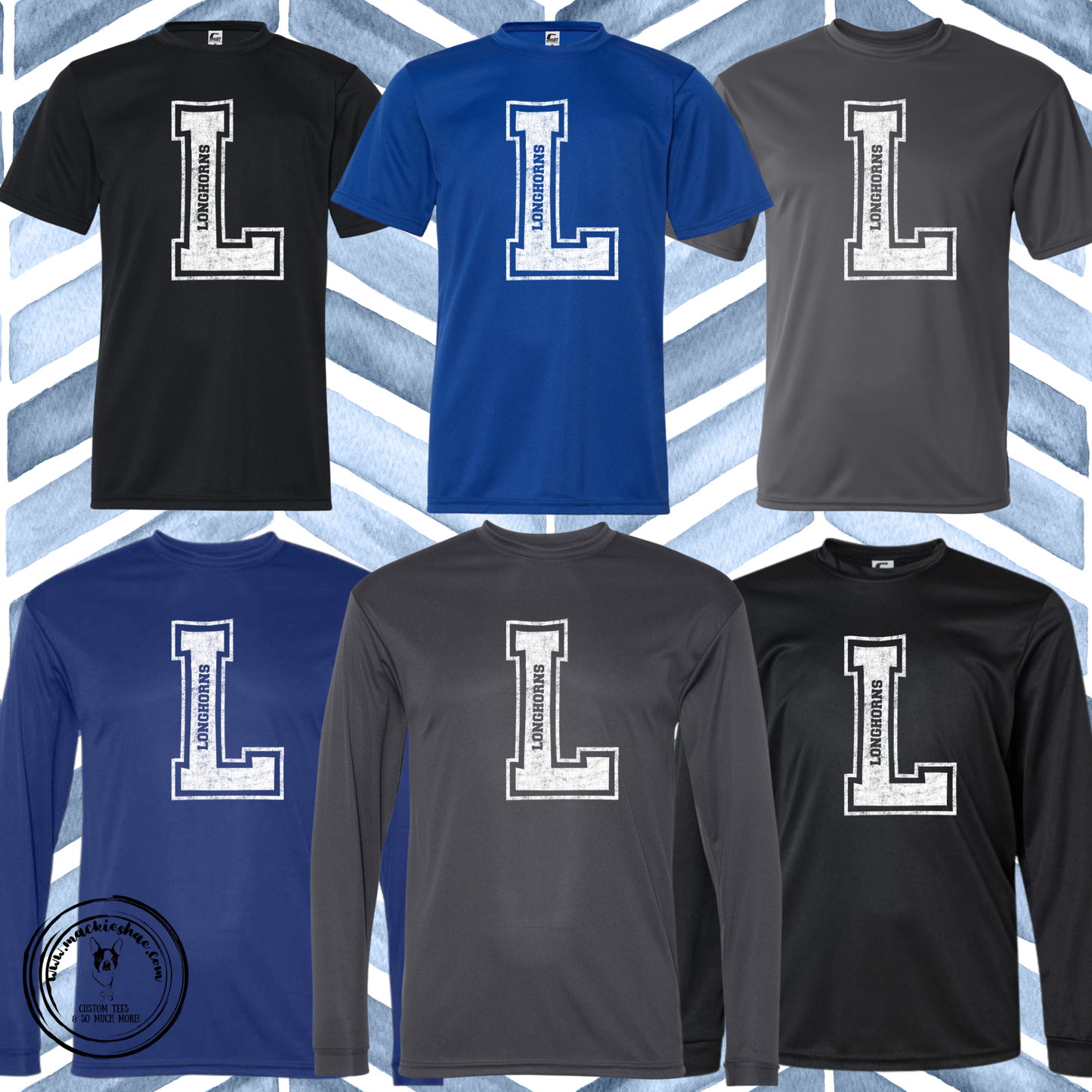 Chisholm Trail- L Longhorns Cutout Performance Drifit Short Sleeve and Long Sleeve Tee