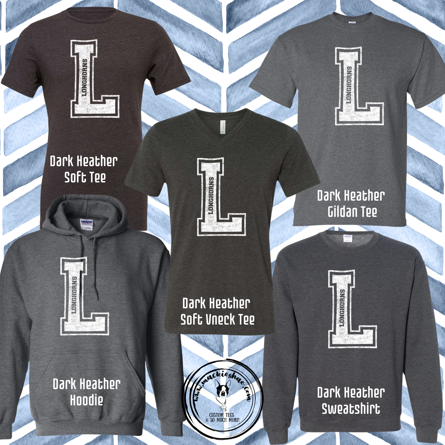 Chisholm Trail- L Longhorns Cutout Grey Gear