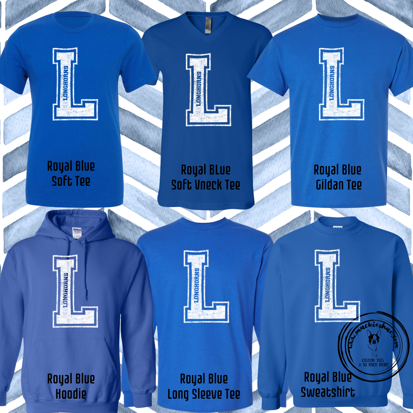 Chisholm Trail- L Longhorns Cutout Blue Gear