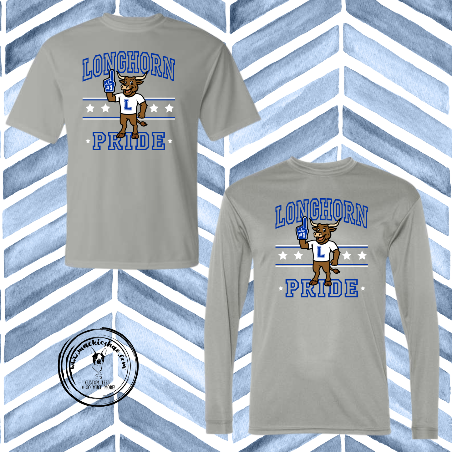 Chisholm Trail- Longhorn Pride with #1 Longhorn Silver Performance Drifit Short Sleeve and Long Sleeve Tee