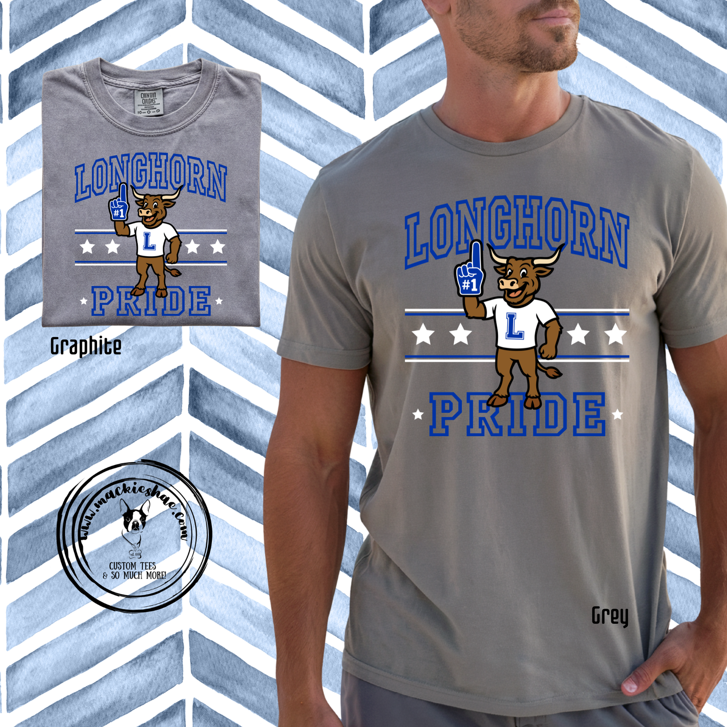 Chisholm Trail- Longhorn Pride with #1 Longhorn Garment Dyed Unisex Short Sleeve Tee