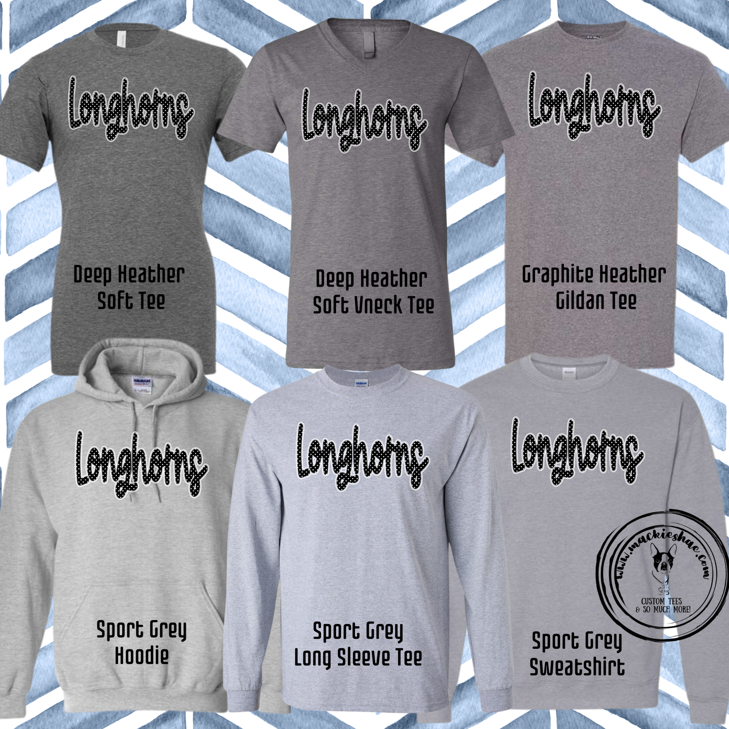 Chisholm Trail- Longhorns Polka Dots Grey Gear