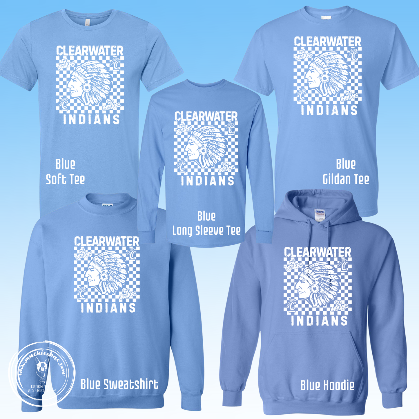 Clearwater- Clearwater Indians Checkered Blue Gear