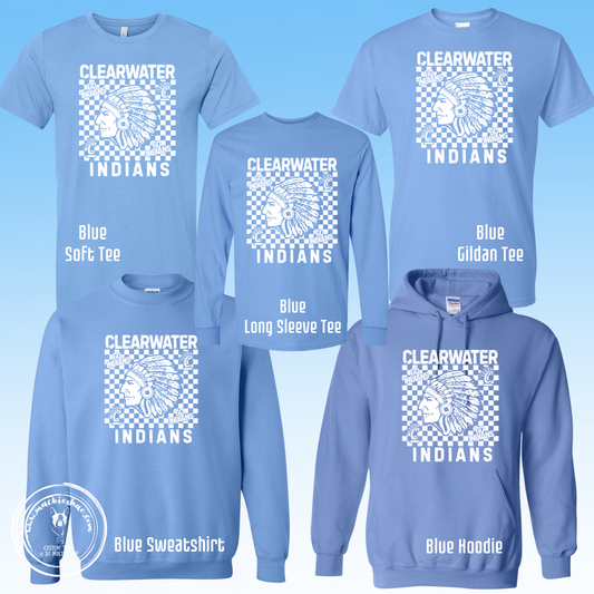 Clearwater- Clearwater Indians Checkered Blue Gear