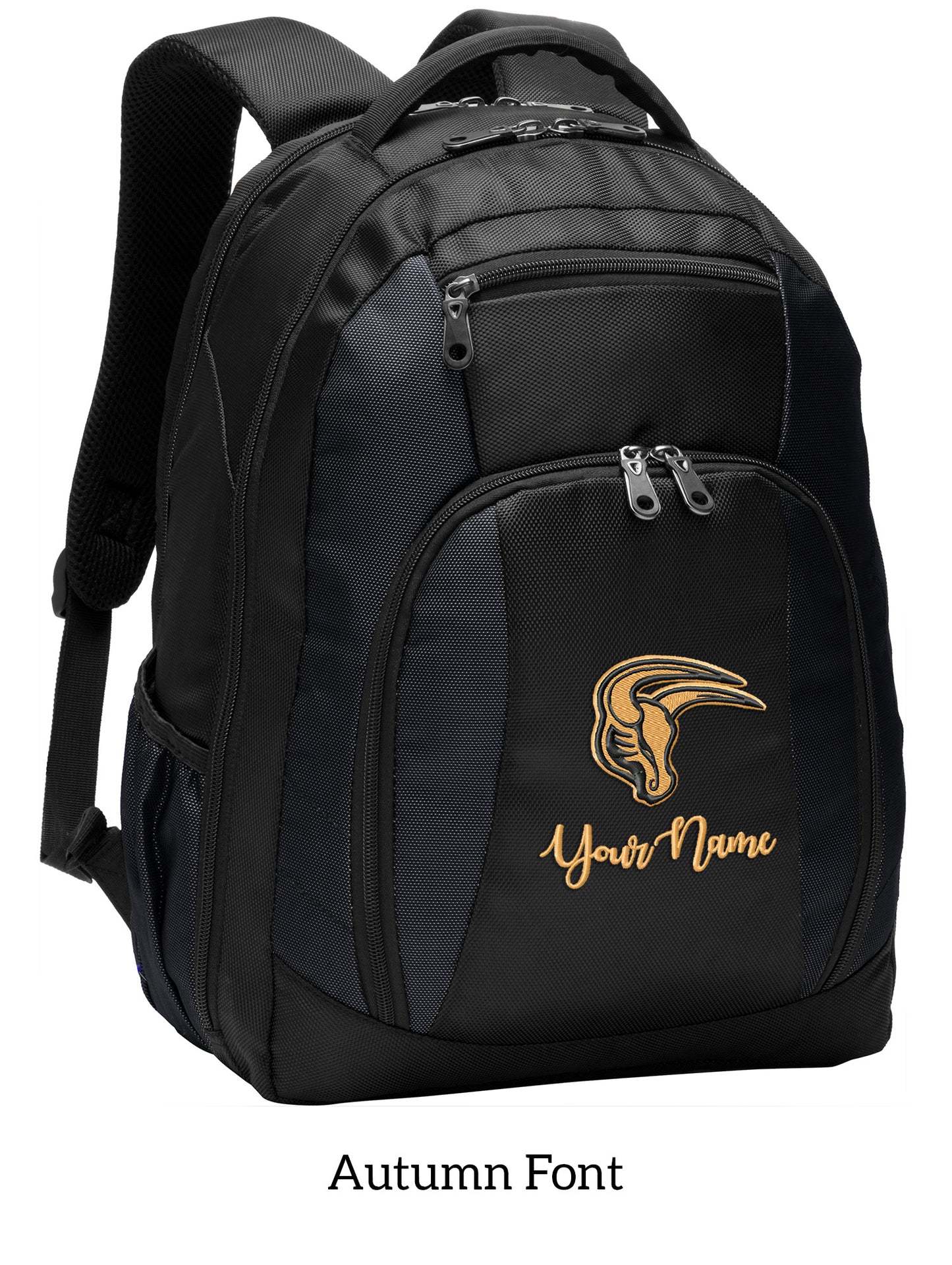 MSIS PTO-Maverick Commuter Black Backpack with Embroidery Design, Personalize with your Name!