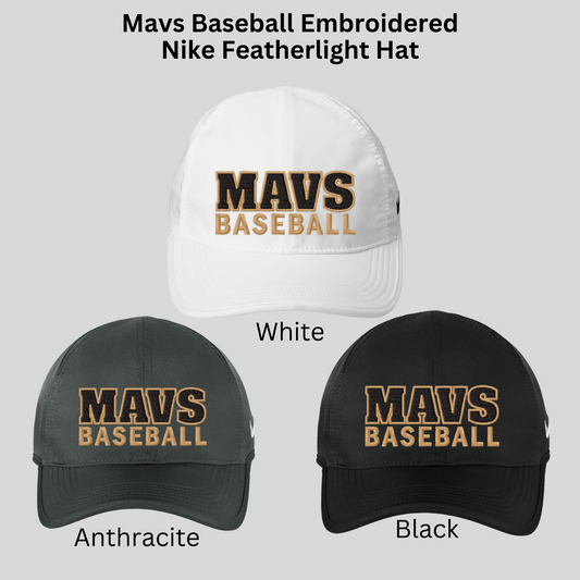 Mavs Baseball Embroidered Nike Featherlight Hat