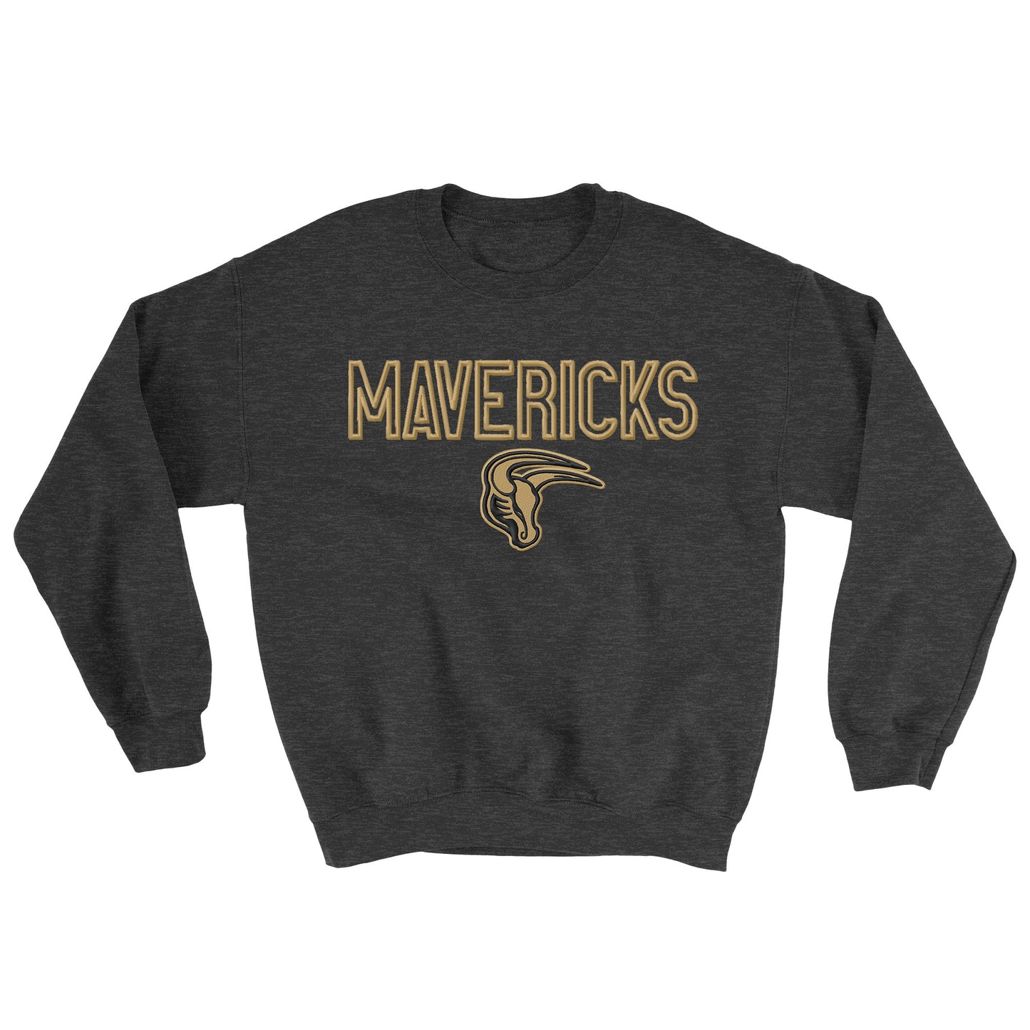 Mavs- Mavericks with Logo 3D Puff Blend Crewneck Sweatshirt
