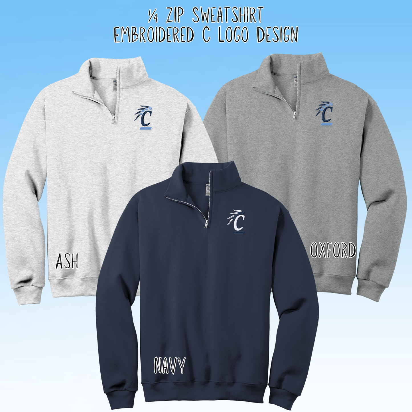 Clearwater- C Logo 1/4 Zip Sweatshirt