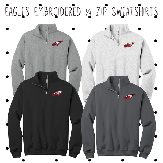 MIS- Eagle Embroidered 1/4 Zip Sweatshirt for Adults
