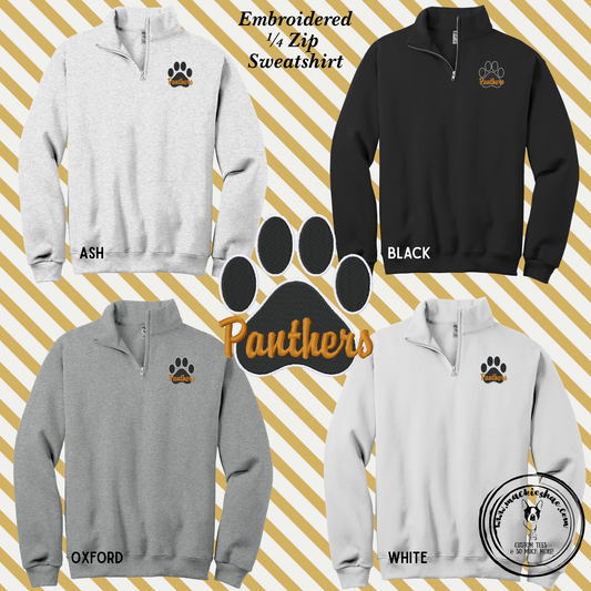 OK- Panthers Paw Embroidered 1/4 Zip Sweatshirt