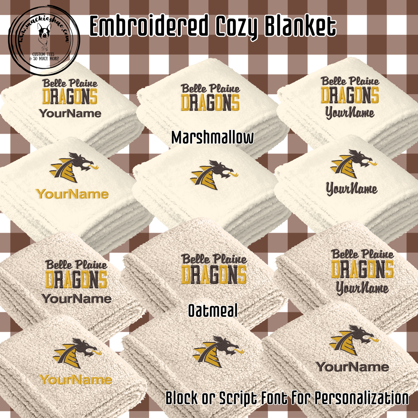 BP- Dragons Embroidery Cozy Blanket