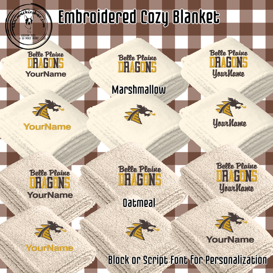 BP- Dragons Embroidery Cozy Blanket