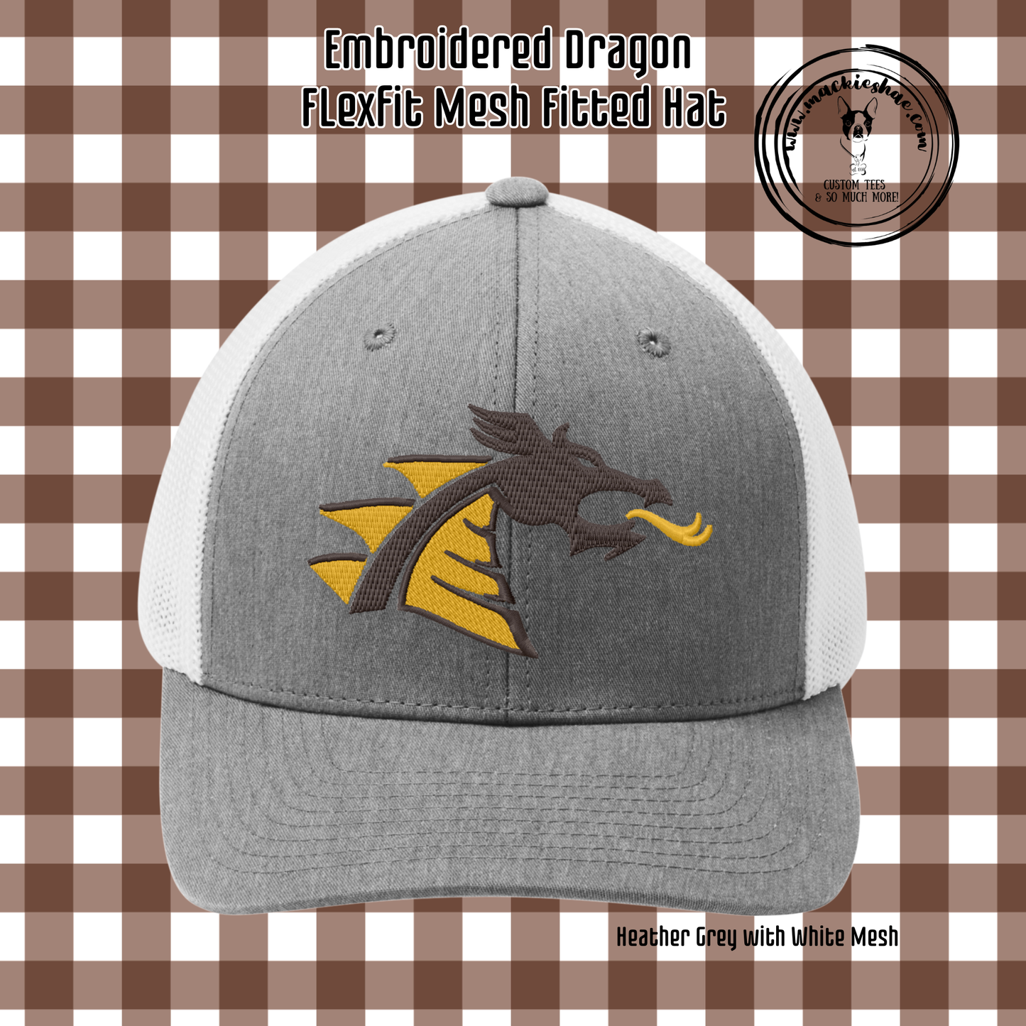 BP- Dragon Embroidery Flexfit Mesh Back FITTED Hat