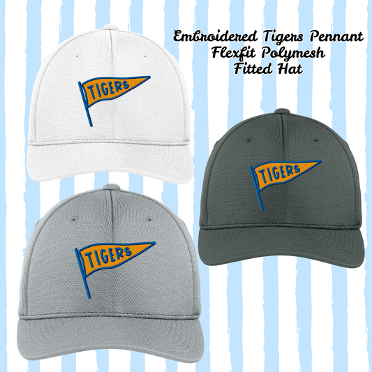 Peterson Elementary Tiger Pennant Embroidered Flexfit Fitted Hat