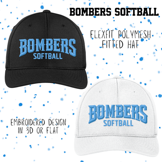 Bombers Softball Flexfit Polymesh Fitted Hat (3D or Flat Embroidery)