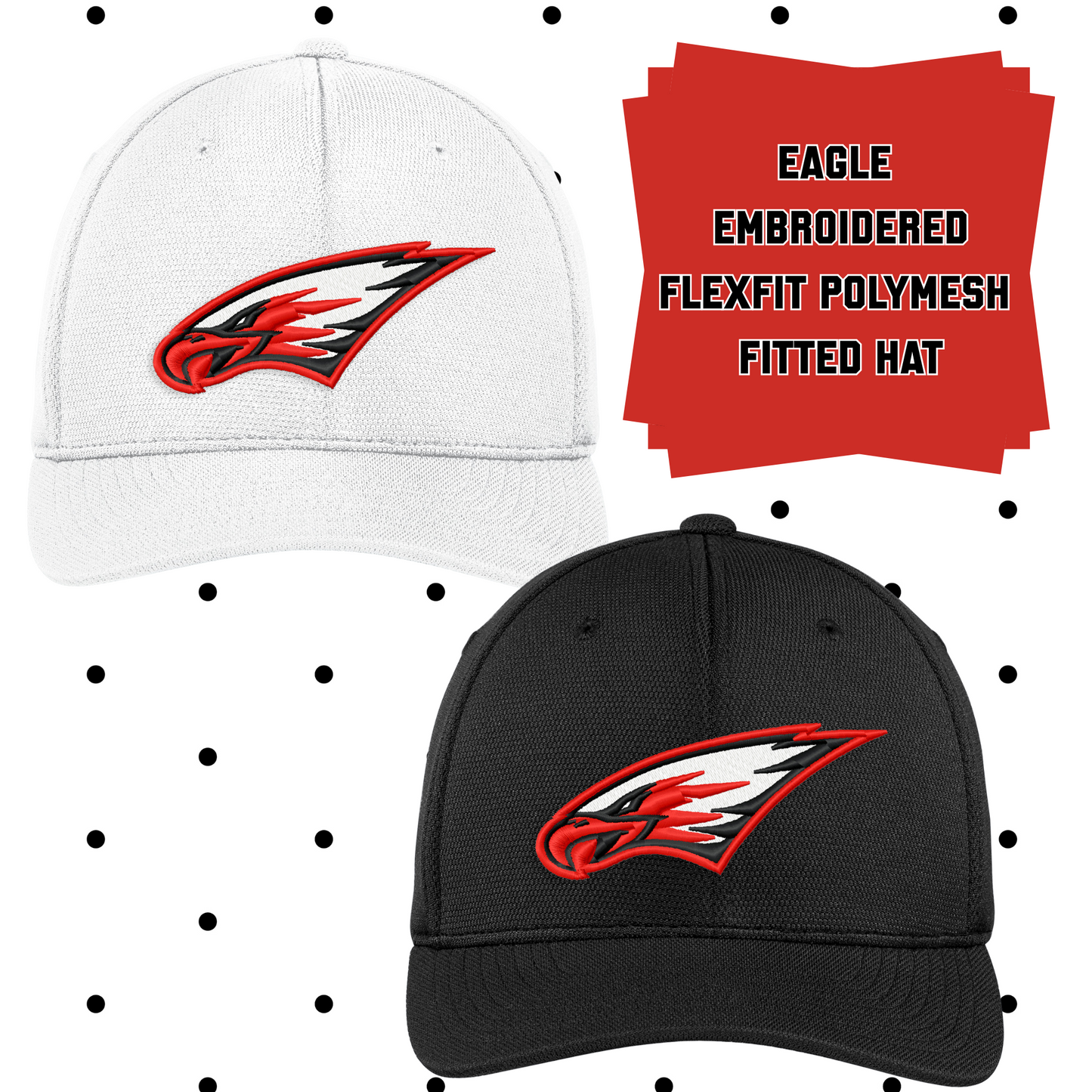 MIS- Maize Power Eagle Hat, Flexfit Cool & Dry Polymesh Hat, 2 Sizes Fitted