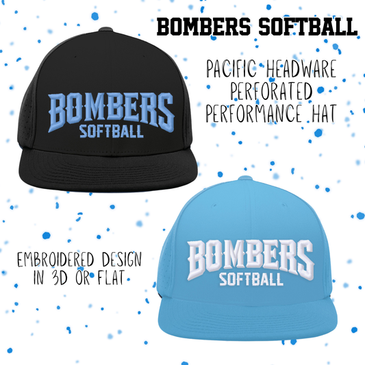 Bombers Softball Pacific Headware Perforated Performance ES474 Hat (3D or Flat Embroidery)