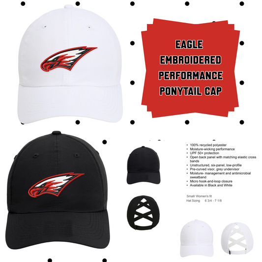 MMS- Maize Power Eagle Hat, Performance Ponytail Hat, Hook and Loop Closure