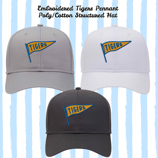 Peterson Elementary Tiger Pennant Embroidered Poly/Cotton Structured Snap-Back Hat