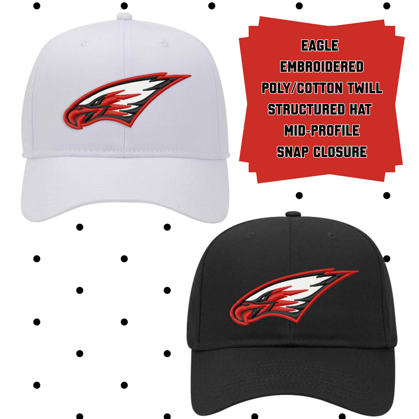 MIS-Maize Power Eagle Hat, Poly/Cotton Twill Hat (structured, mid-profile) with Snap Closure