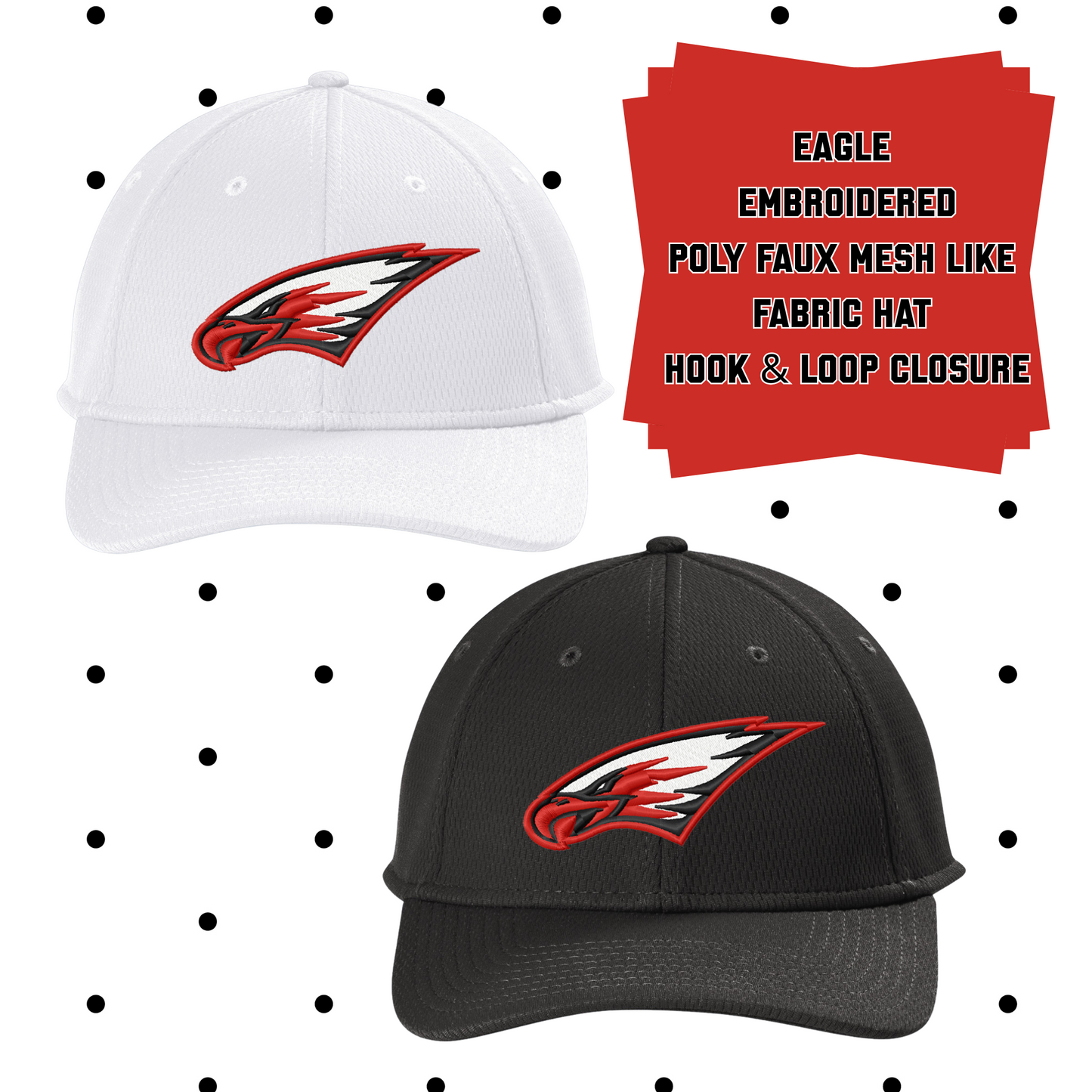 MIS- Maize Power Eagle Hat, Polyester Vertical Faux Mesh-Like Fabric Hat (structured, mid-profile) Hook and Loop Closure