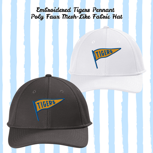 Peterson Elementary Tiger Pennant Embroidered Poly Faux Mesh Like Loop & Hook Closure Hat