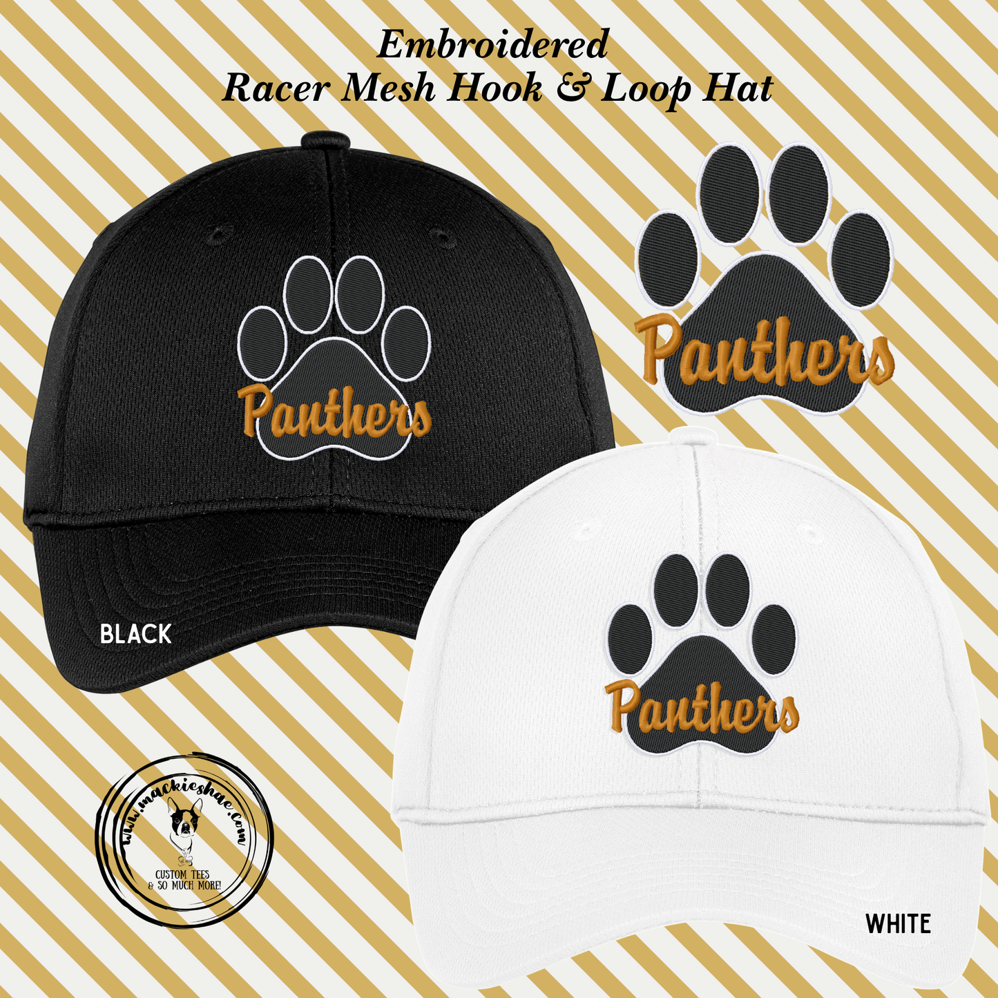 OK- Panthers Paw Embroidered Racer Mesh Hook & Loop Hat