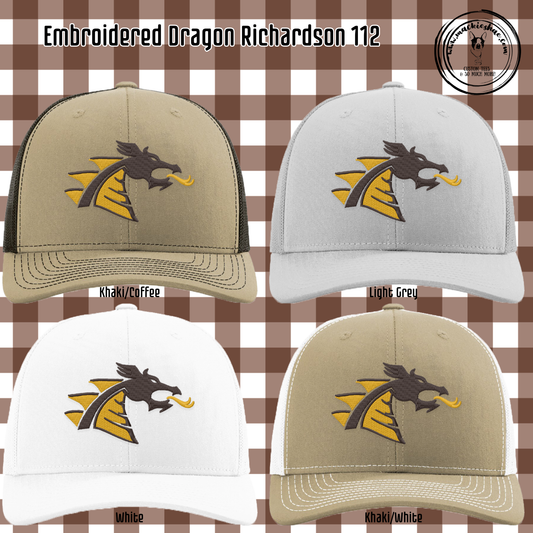 BP- Dragon Embroidery Richardson 112 Classic Structured Snapback Trucker Hat