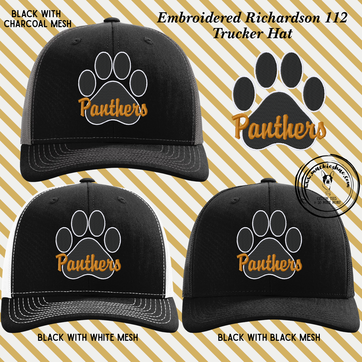 OK- Panthers Paw Embroidered Richardson 112 Trucker Hat