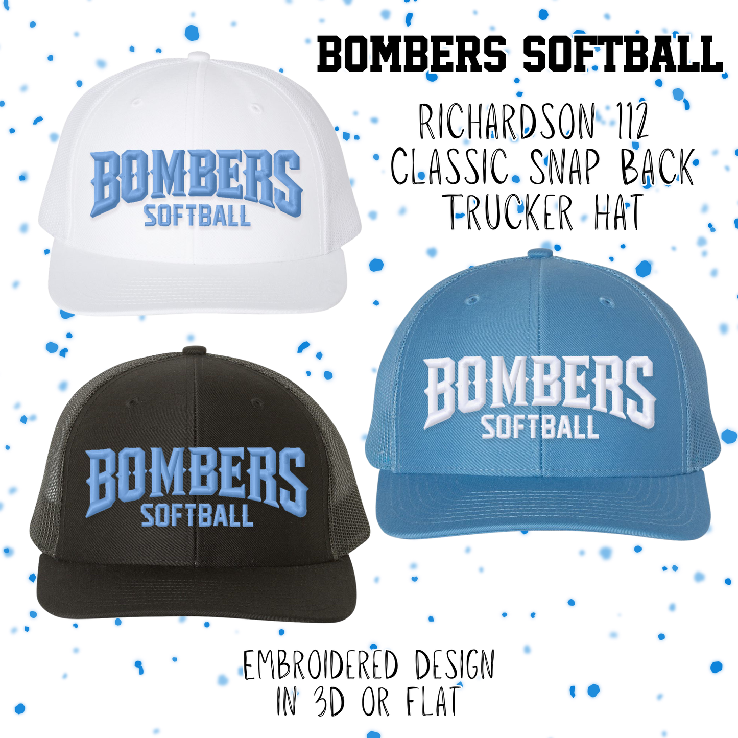 Bombers Softball Richardson 112 Hat (3D or Flat Embroidery)