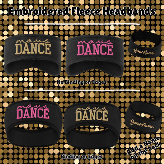 MSHS Dance- Mavericks Dance Embroidered Fleece Headbands