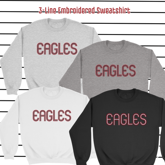 MIS- Eagles 3 Line Embroidered Blend Sweatshirt