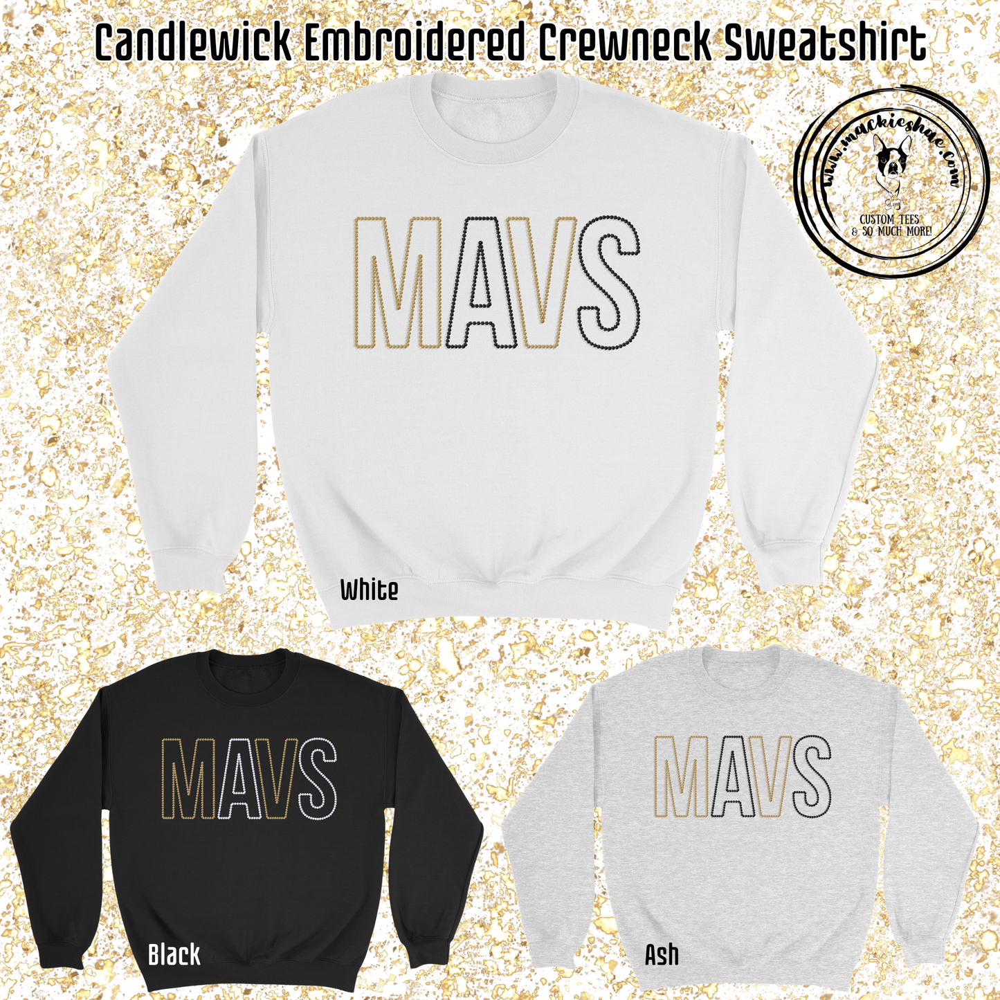 Mavs- Mavs Candlewick Embroidered Blend Sweatshirt