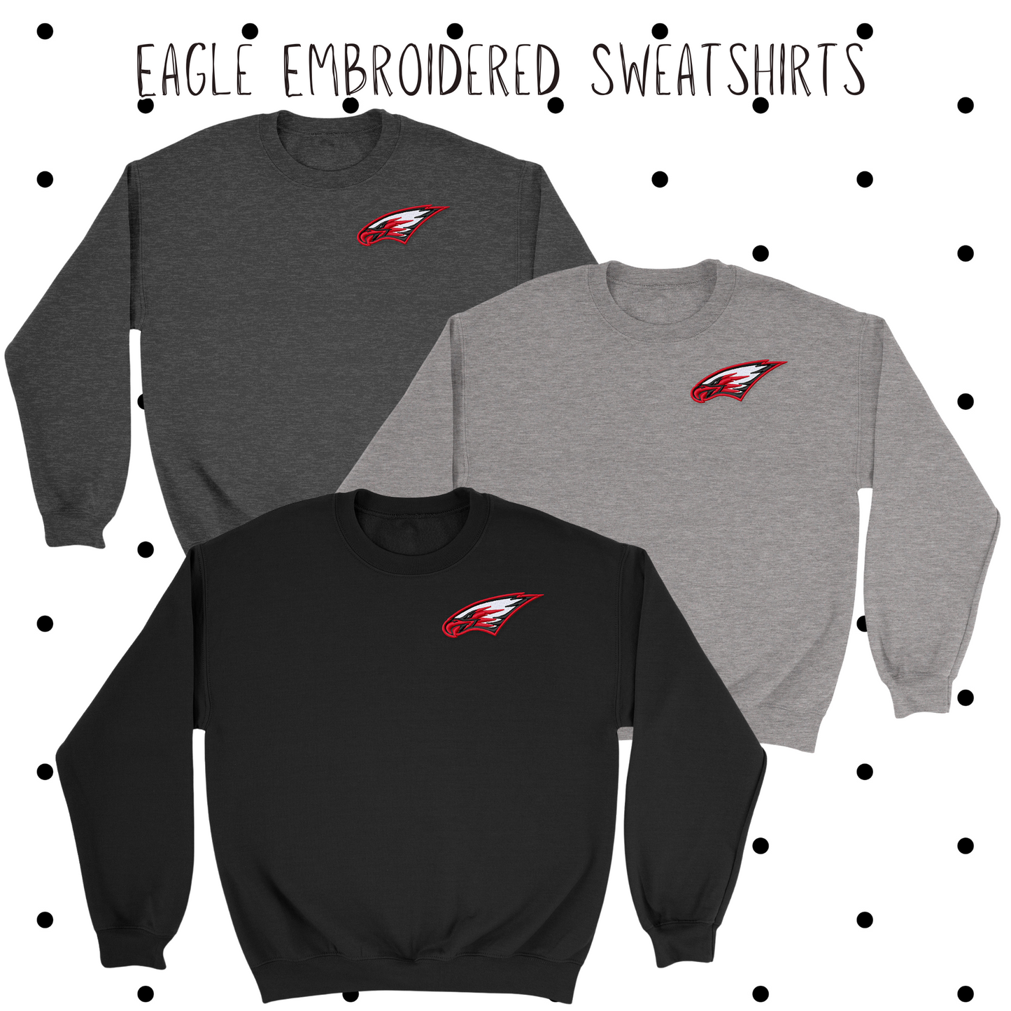 MIS- Eagle Embroidered Crewneck Sweatshirt
