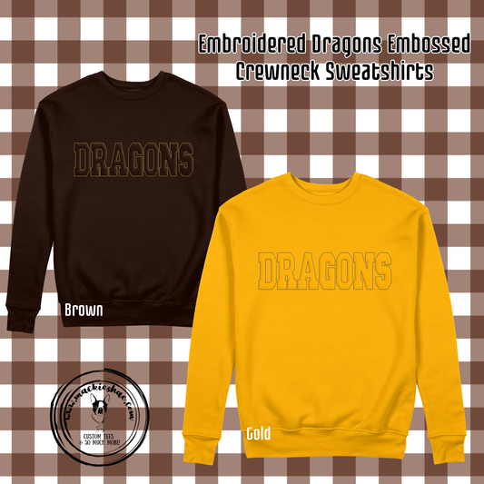 BP- Dragons Embossed Embroidery Crewneck Sweatshirt