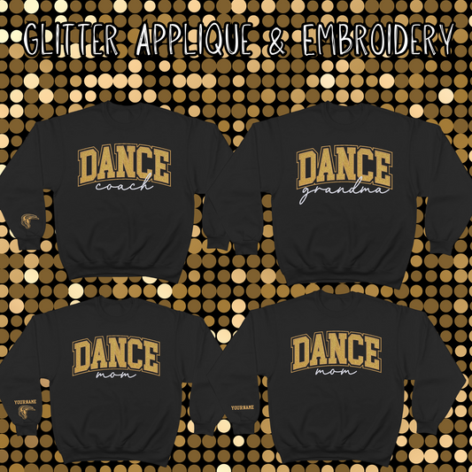 MSHS Dance- Dance Personalized Glitter Applique and Embroidered Crewneck Sweatshirt