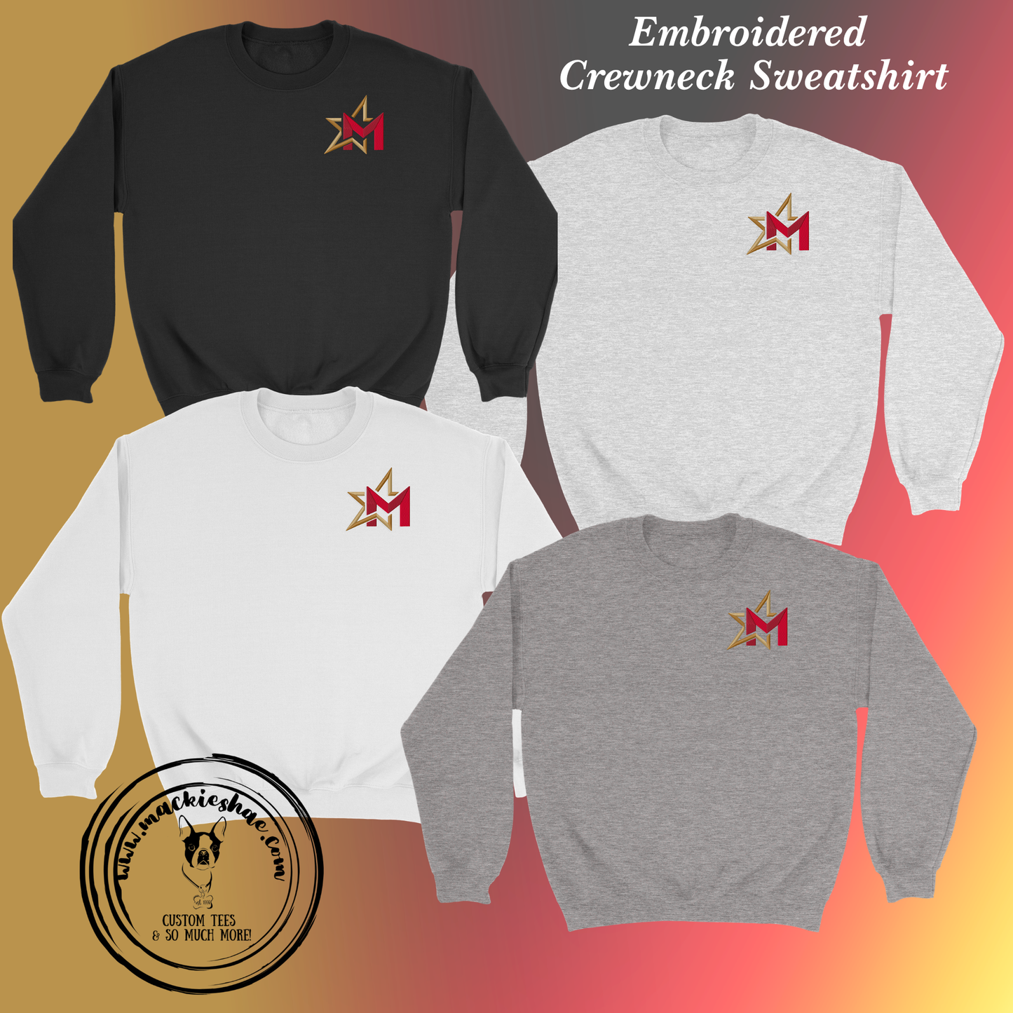266- Maize M Star Logo Embroidered Crewneck Sweatshirt