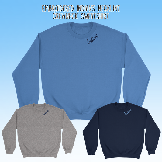 Clearwater- Indians Embroidered Neckline Crewneck Sweatshirt