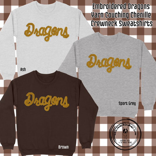 BP- Dragons Yarn Couching Chenille Embroidery Crewneck Sweatshirt
