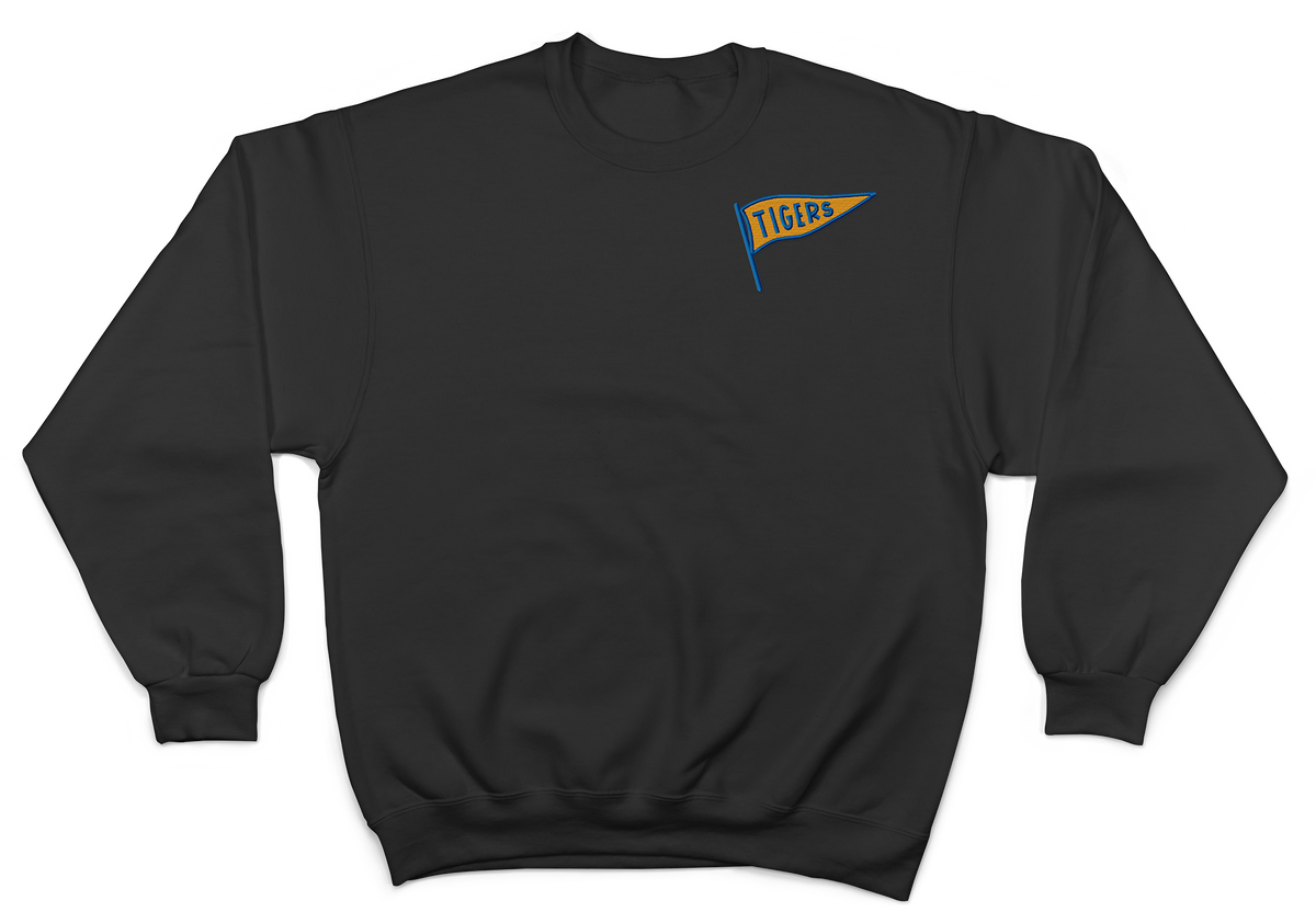 Peterson Elementary- Tigers Pennant Embroidered Crewneck Sweatshirt