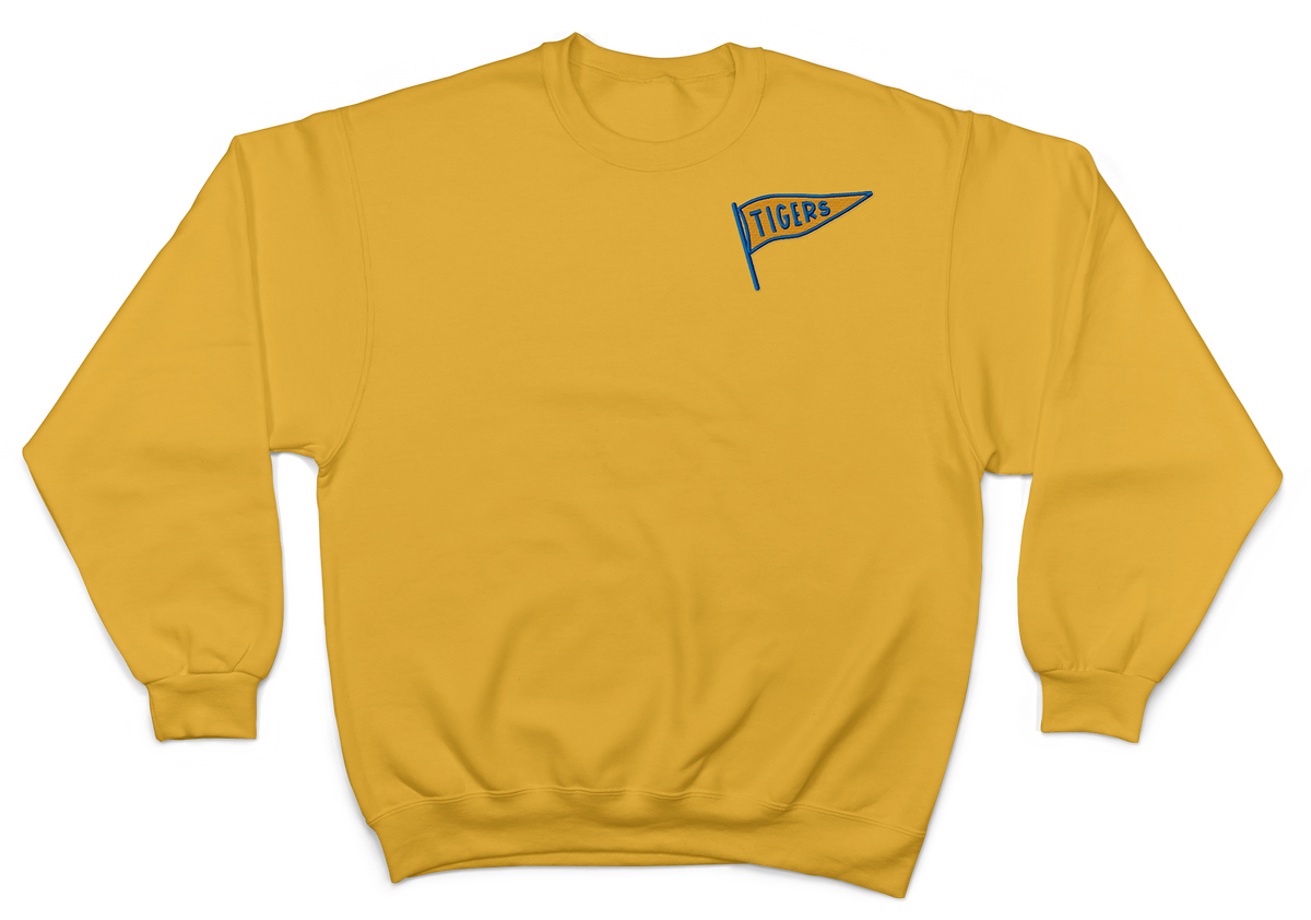 Peterson Elementary- Tigers Pennant Embroidered Crewneck Sweatshirt