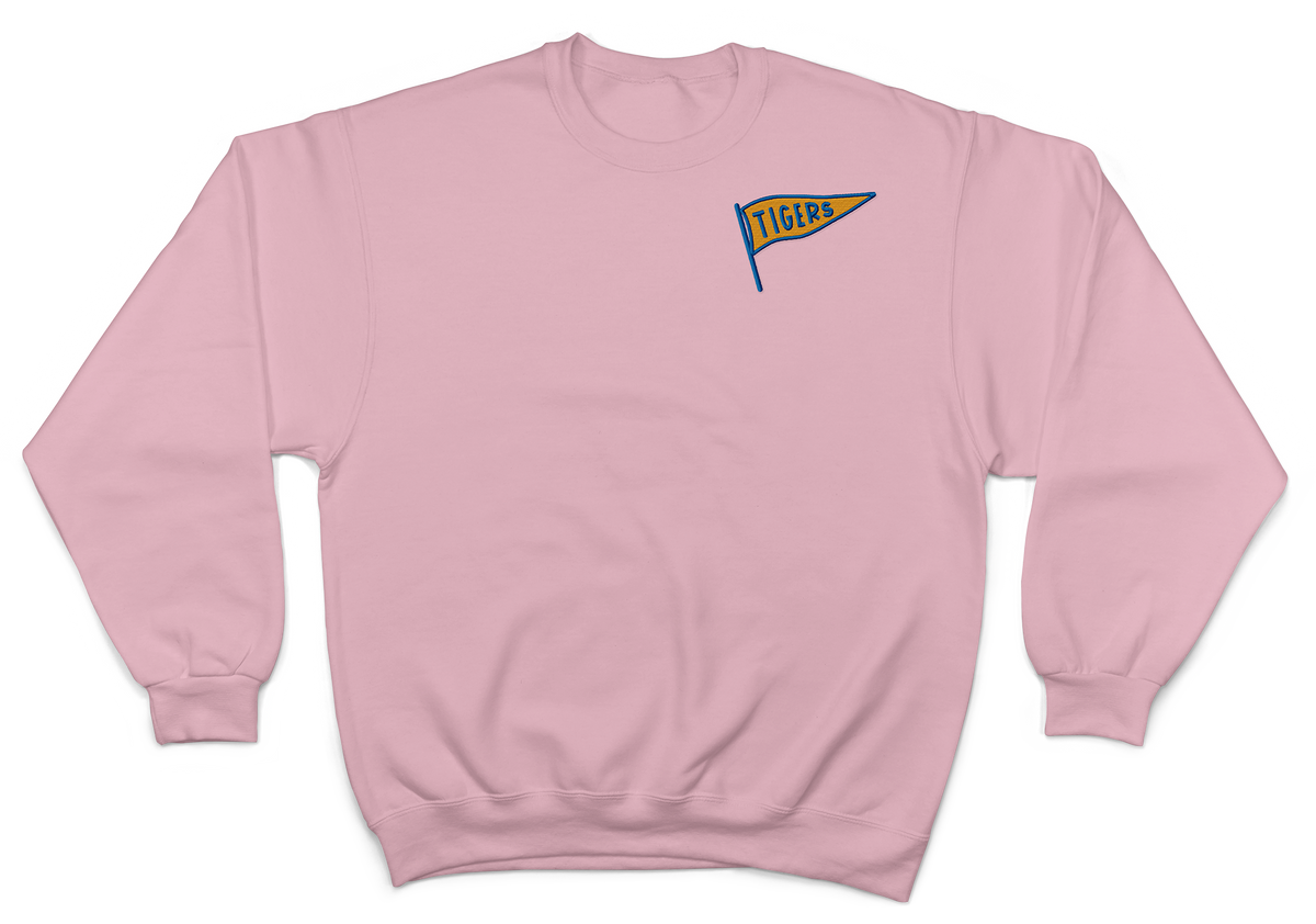 Peterson Elementary- Tigers Pennant Embroidered Crewneck Sweatshirt