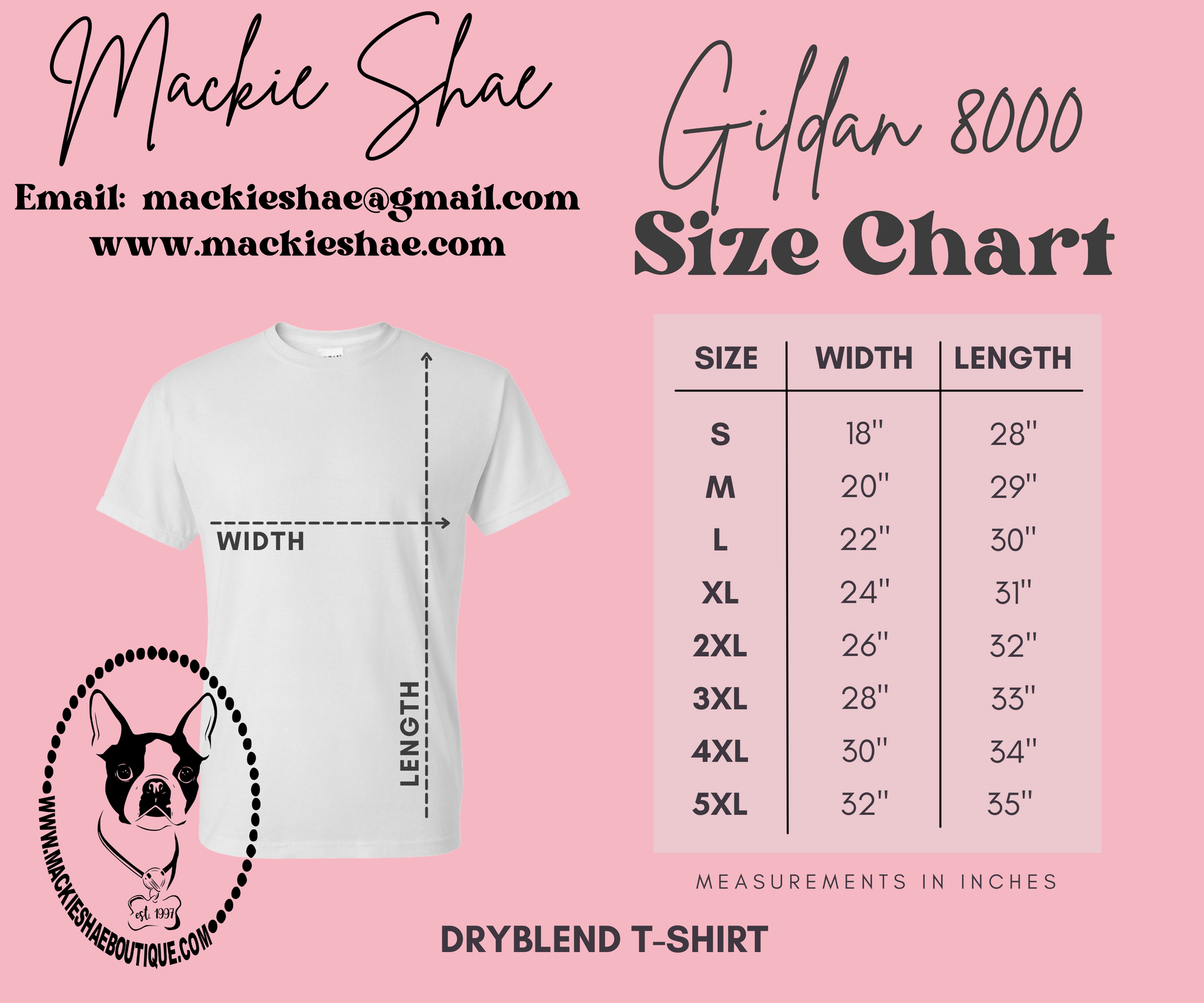 Gildan8000 Size Chart.png