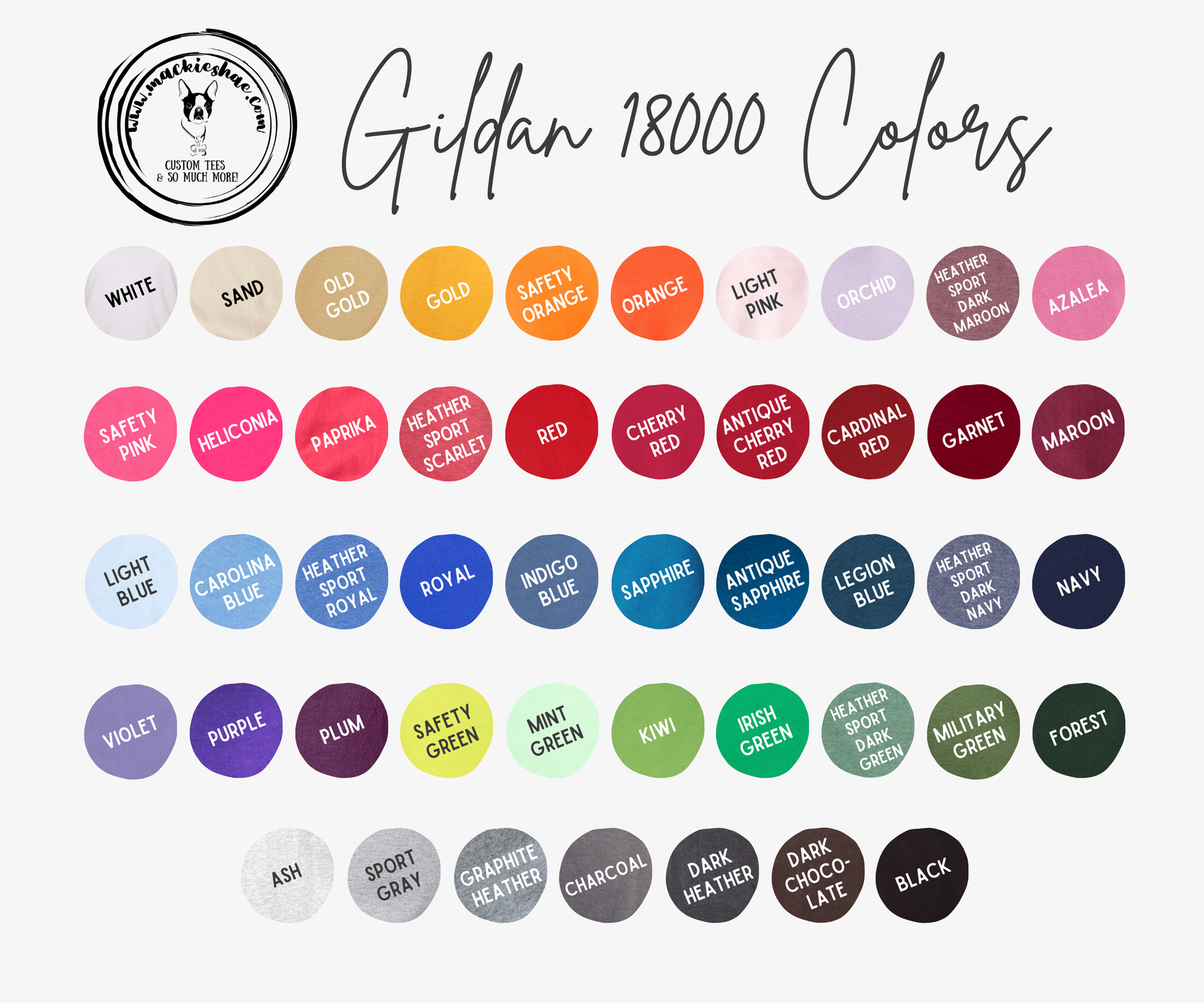 Gildan 18000 Color Chart.png