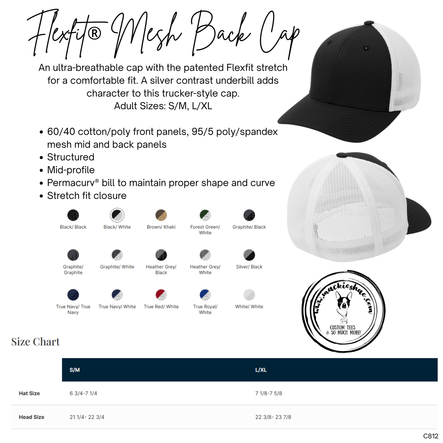 BP- Dragon Embroidery Flexfit Mesh Back FITTED Hat