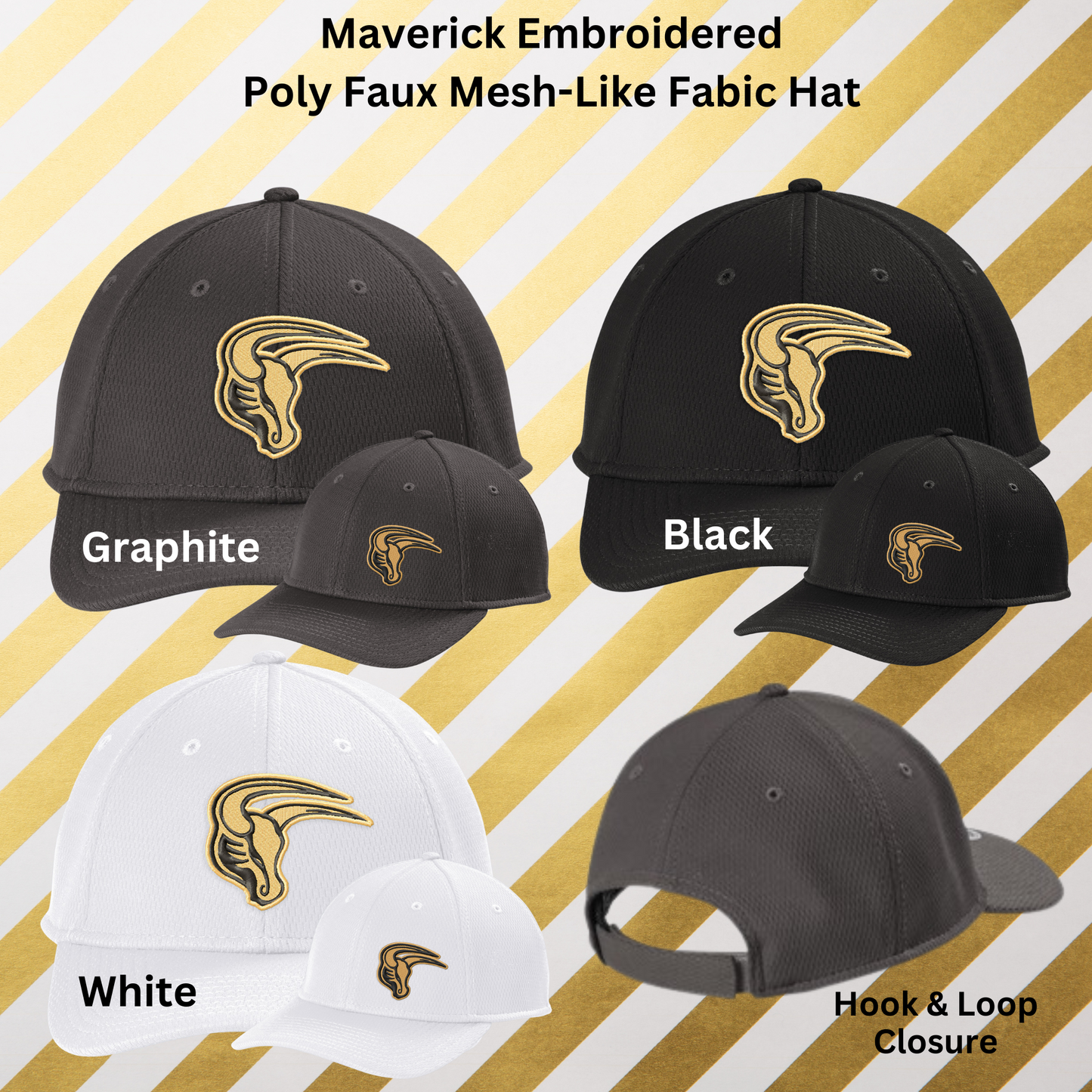 Mavs- Maverick Polymesh Fabric Hat (structured, mid-profile) Hook and Loop Closure (3 Color Options, 2 Mav Options)