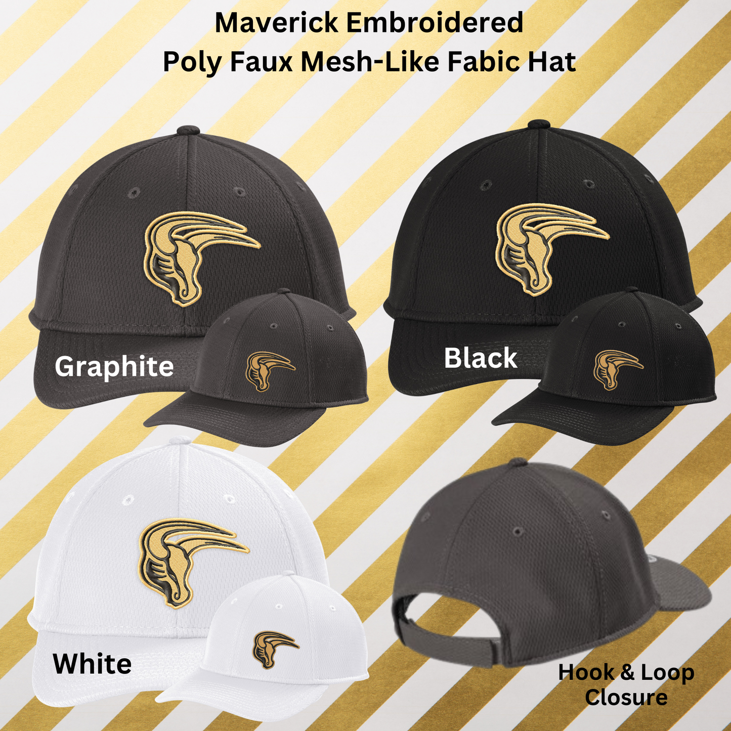 Mavs- Maverick Polyester Vertical Faux Mesh-Like Fabric Hat (structured, mid-profile) Hook and Loop Closure (3 Color Options, 2 Mav Options)