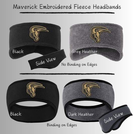 Mavs- Maverick Embroidered Fleece Headbands