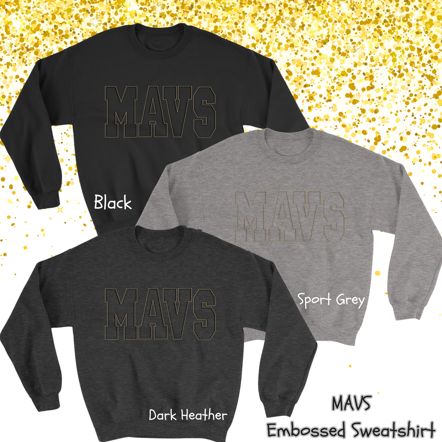 Mavs- Mavs Embossed Blend Crewneck Sweatshirt